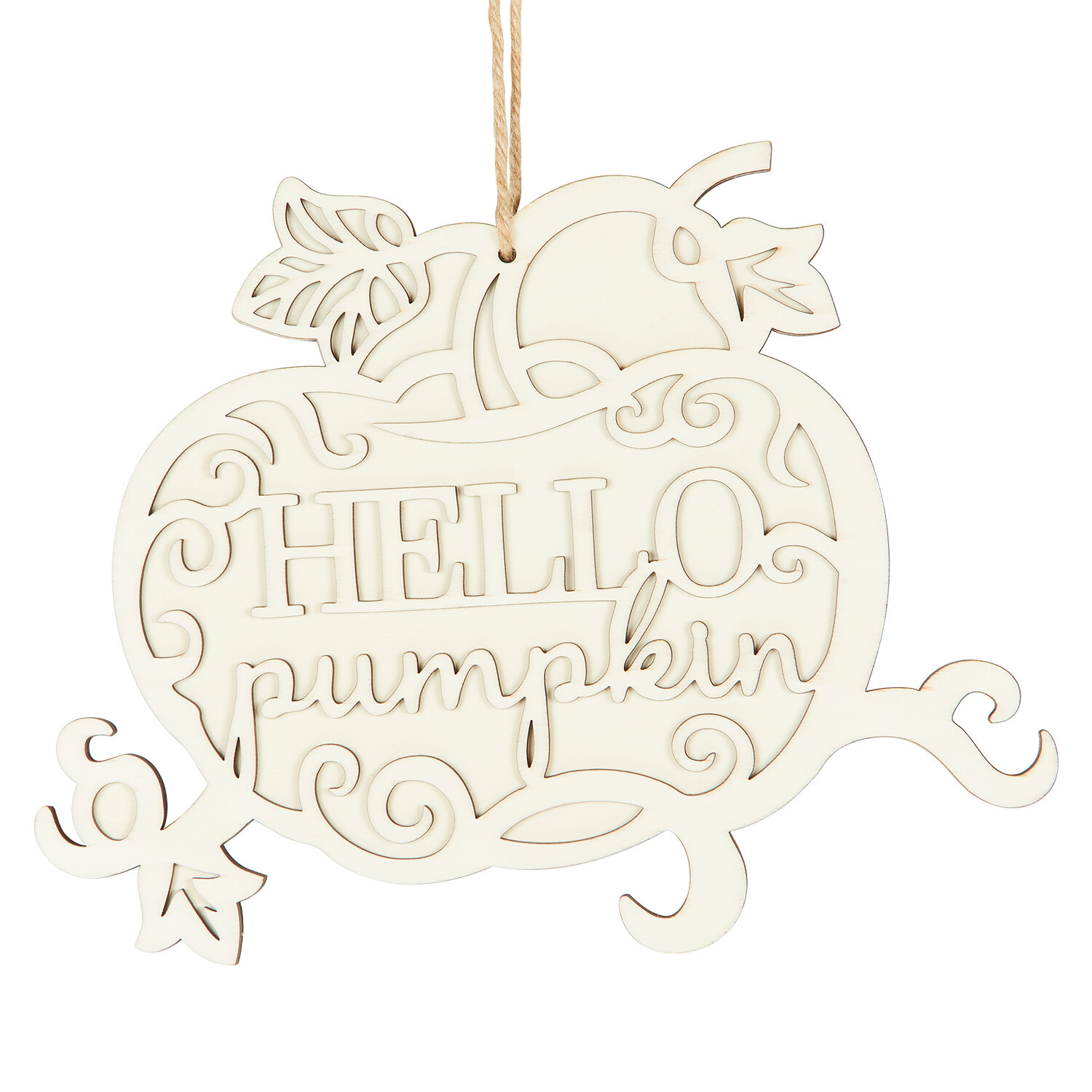 Hello Pumpkin Sign Natural Image 1