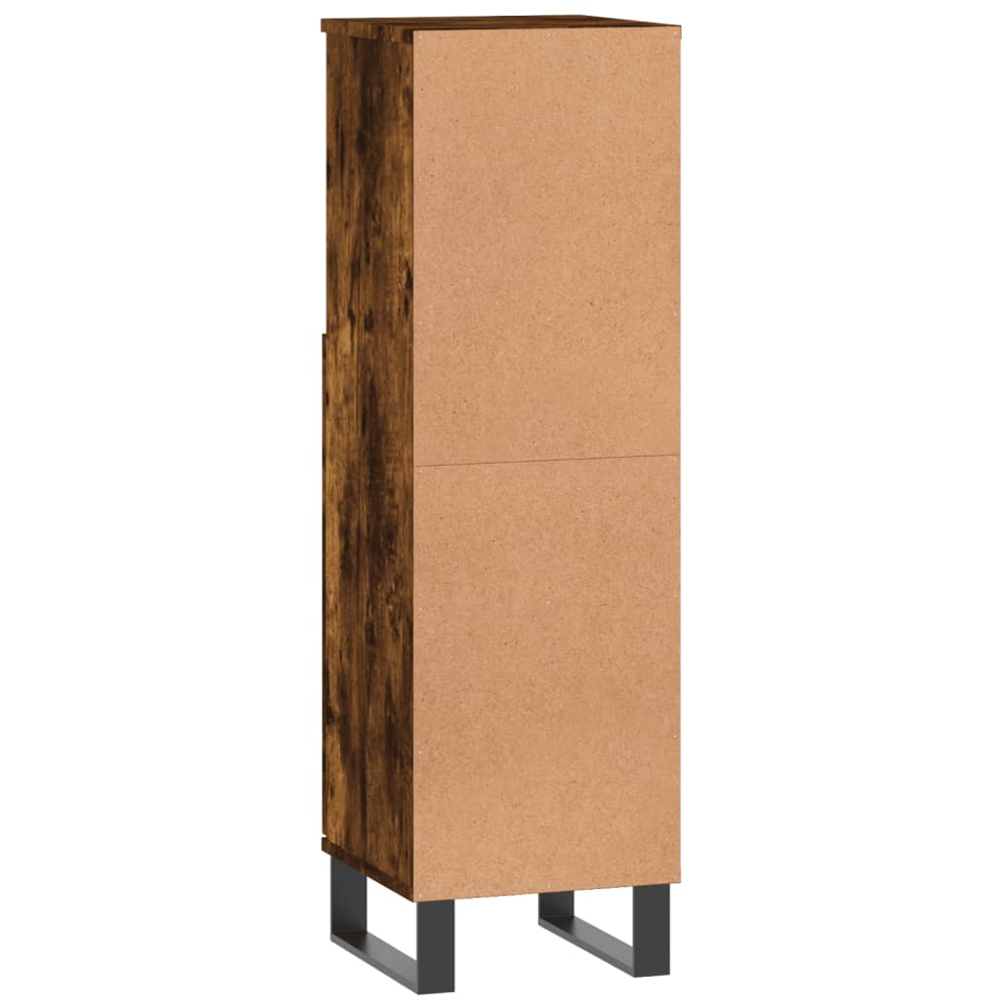 vidaXL Single Door Smoked Oak Bathroom Cabinet Image 8