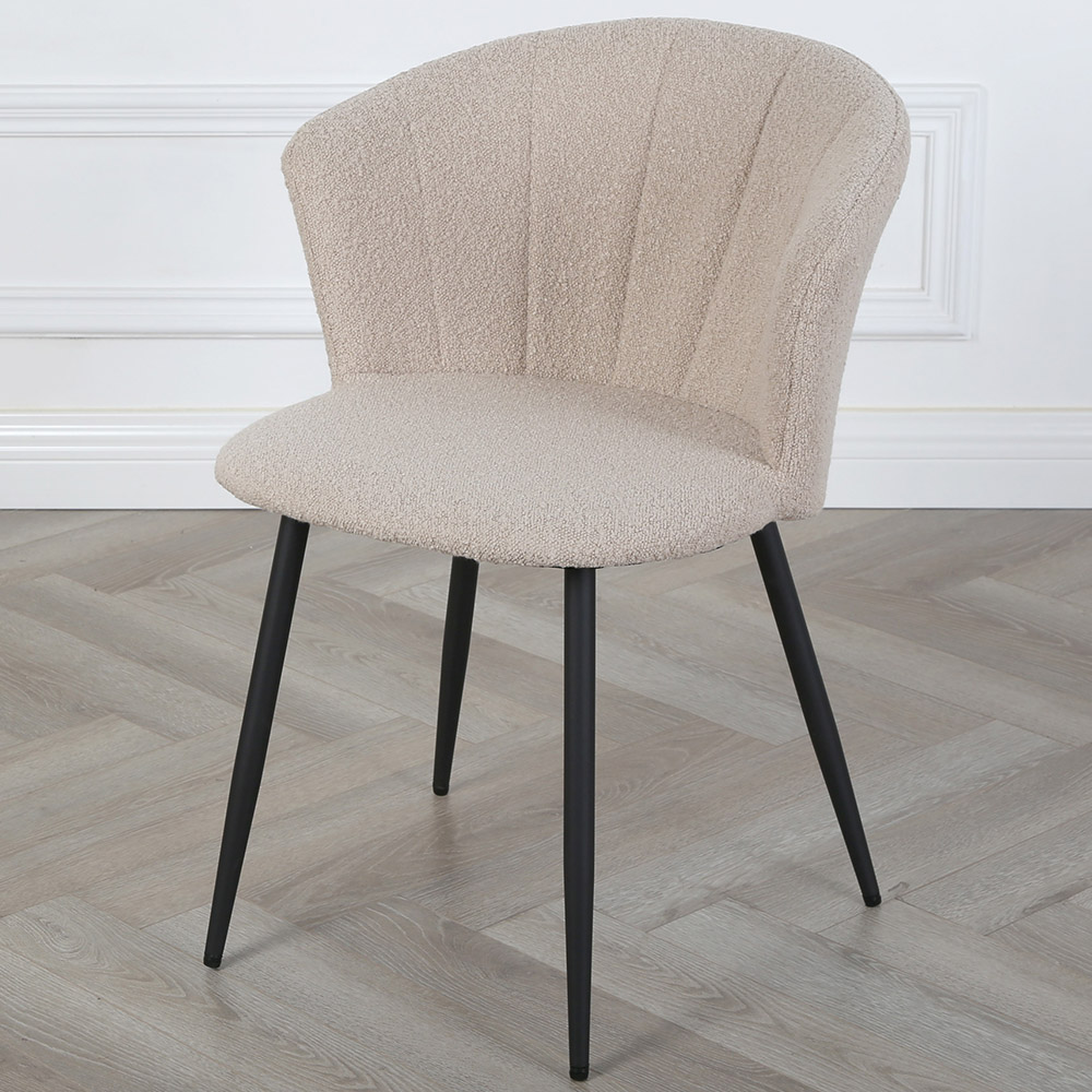 Dunelm Beige Boucle Accent Chair Image 1