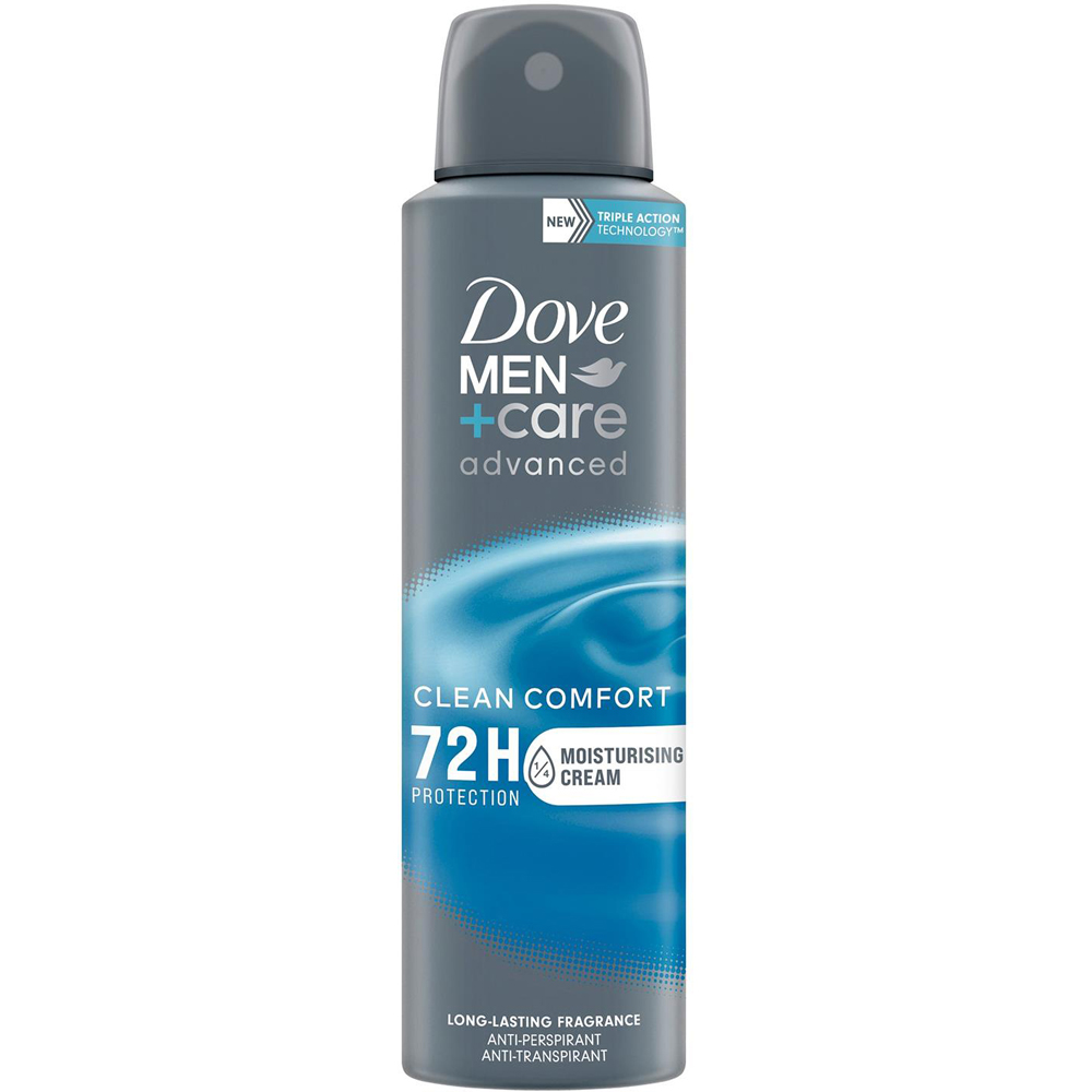 Dove Men+Care Advanced Clean Comfort Anti-Perspirant Deodorant 150ml 12 Pack Image 2
