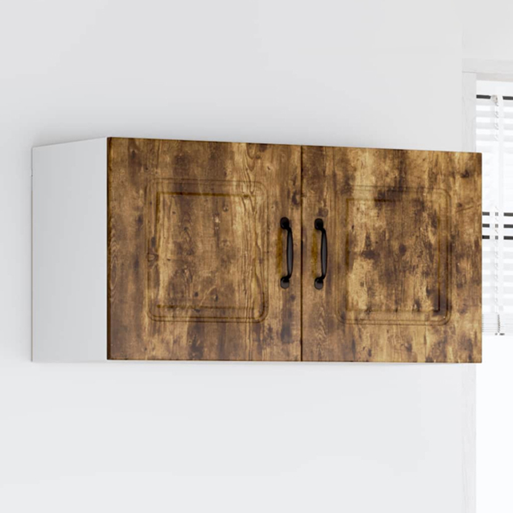 vidaXL Kalmar 2 Door Smoked Oak Wall Kitchen Cabinet Image 1