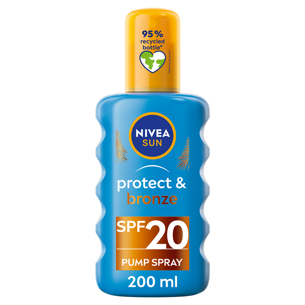 Nivea Sun Protect and Bronze Tan Activating Sun Cream Spray SPF20 200ml Image 1