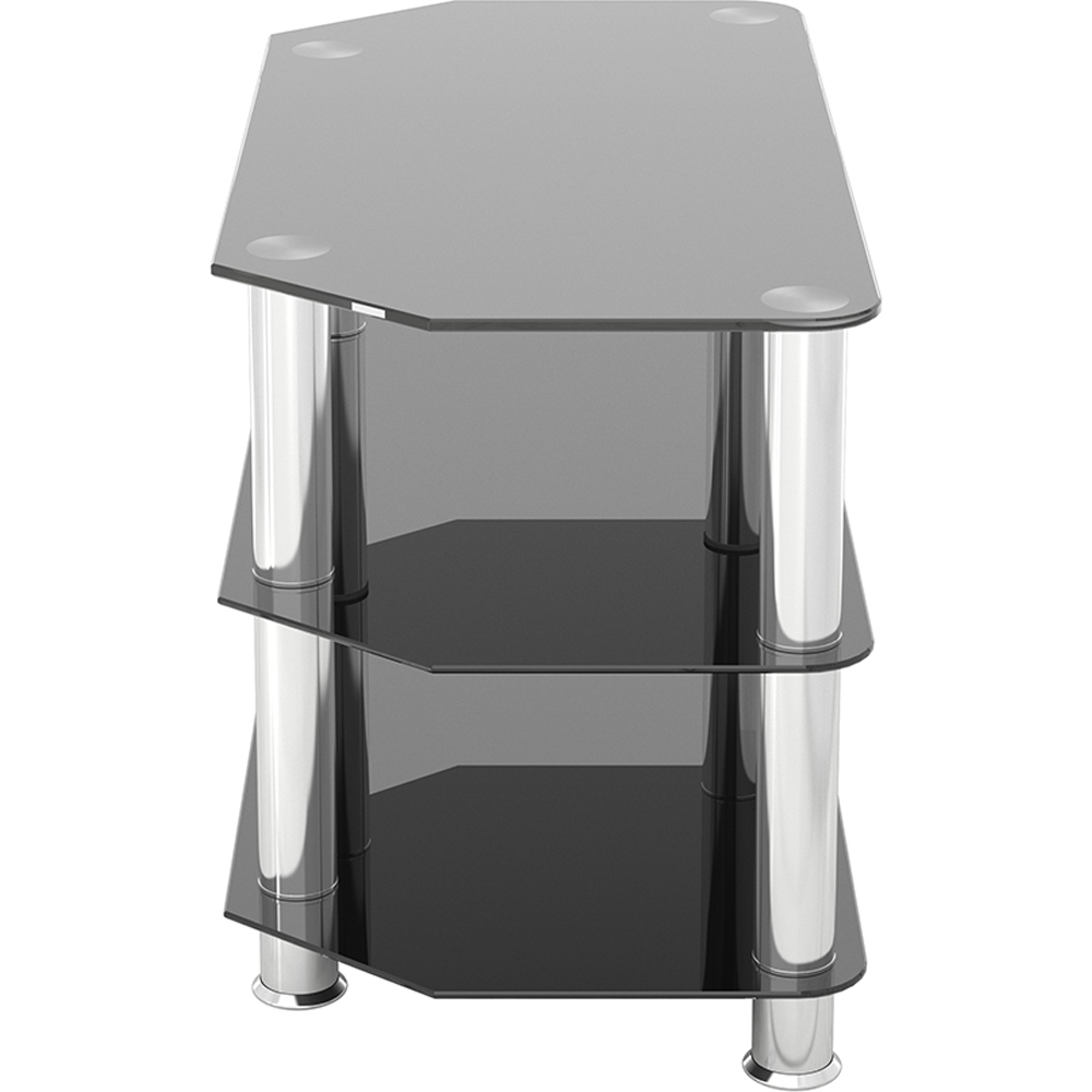 AVF Classic 2 Shelf Black and Chrome Glass Corner TV Unit Image 4