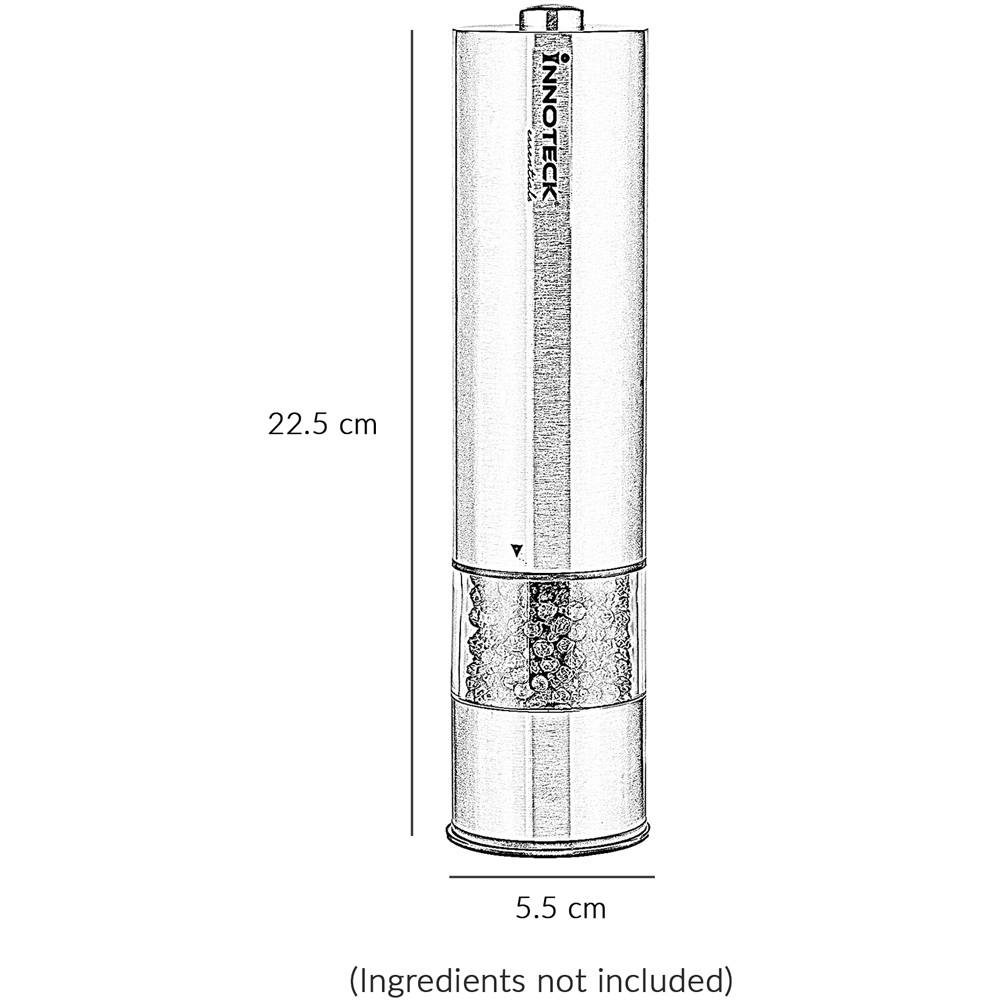 Innoteck Essentials Silver Stainless Steel Electric Salt and Pepper Mill Set Image 8