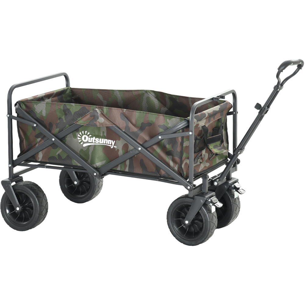 Outsunny Camouflage Folding Garden Trolley 100kg Image 1