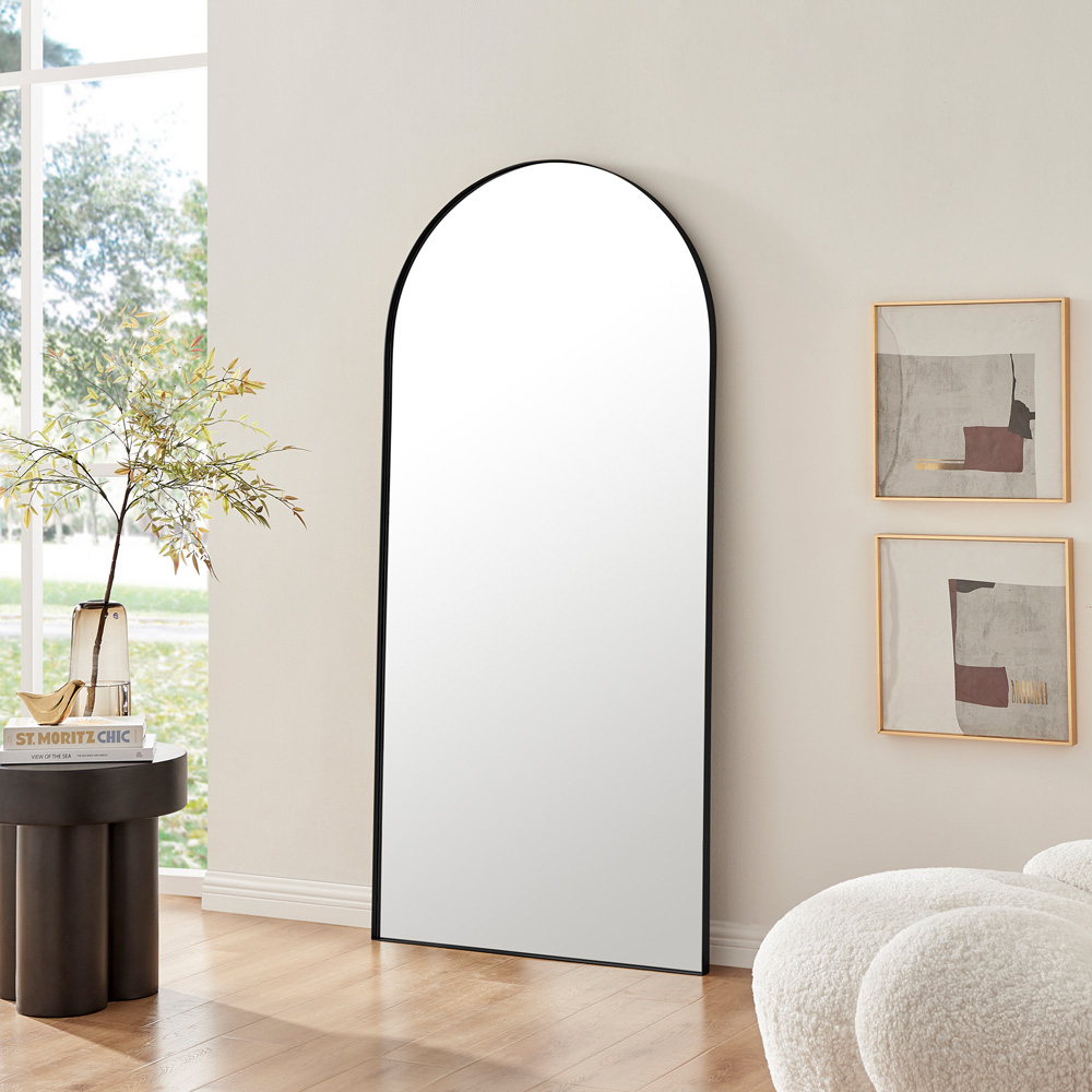 Furniturebox Odette Black Arch Full Length Wall Mirror 170 x 80cm Image 6