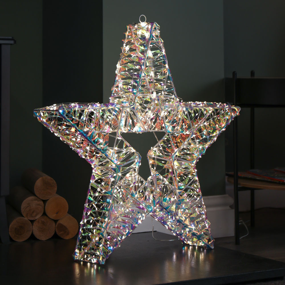 Samuel Alexander 1440 Warm White LED Light-Up Iridescent Shimmer Christmas Star 60cm Image 5