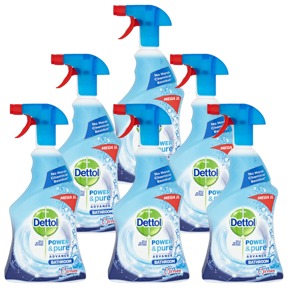Dettol Power and Pure Bathroom Spray Case of 6 x 1L Image 1