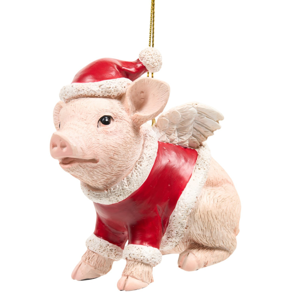 Christmas Flying Pig Decoration Image 3