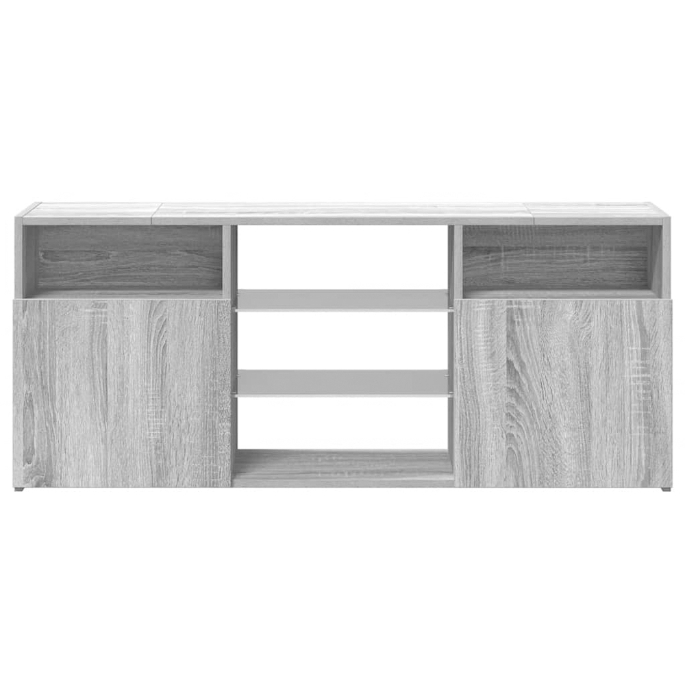 vidaXL 2 Door 5 Shelf Grey Sonoma TV Cabinet with RGB LED Lights Image 3