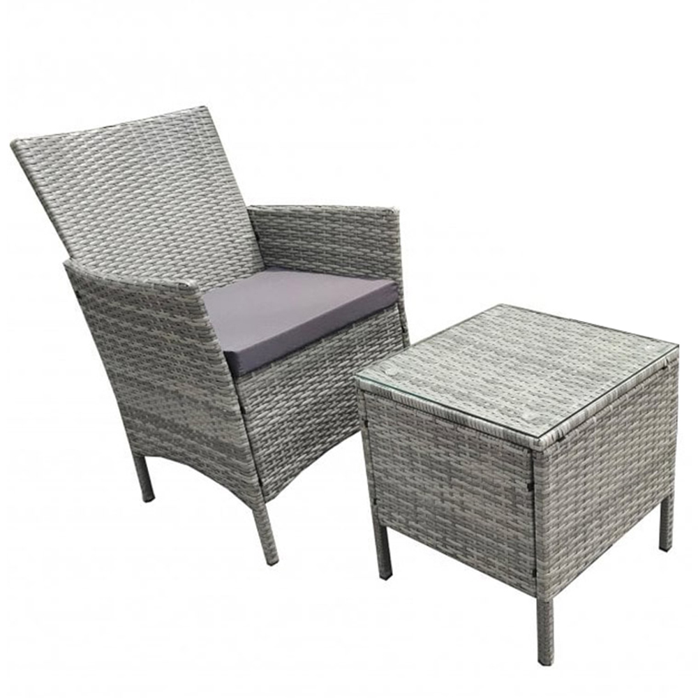 Neo 2 Seater Garden Bistro Set Grey Image 4