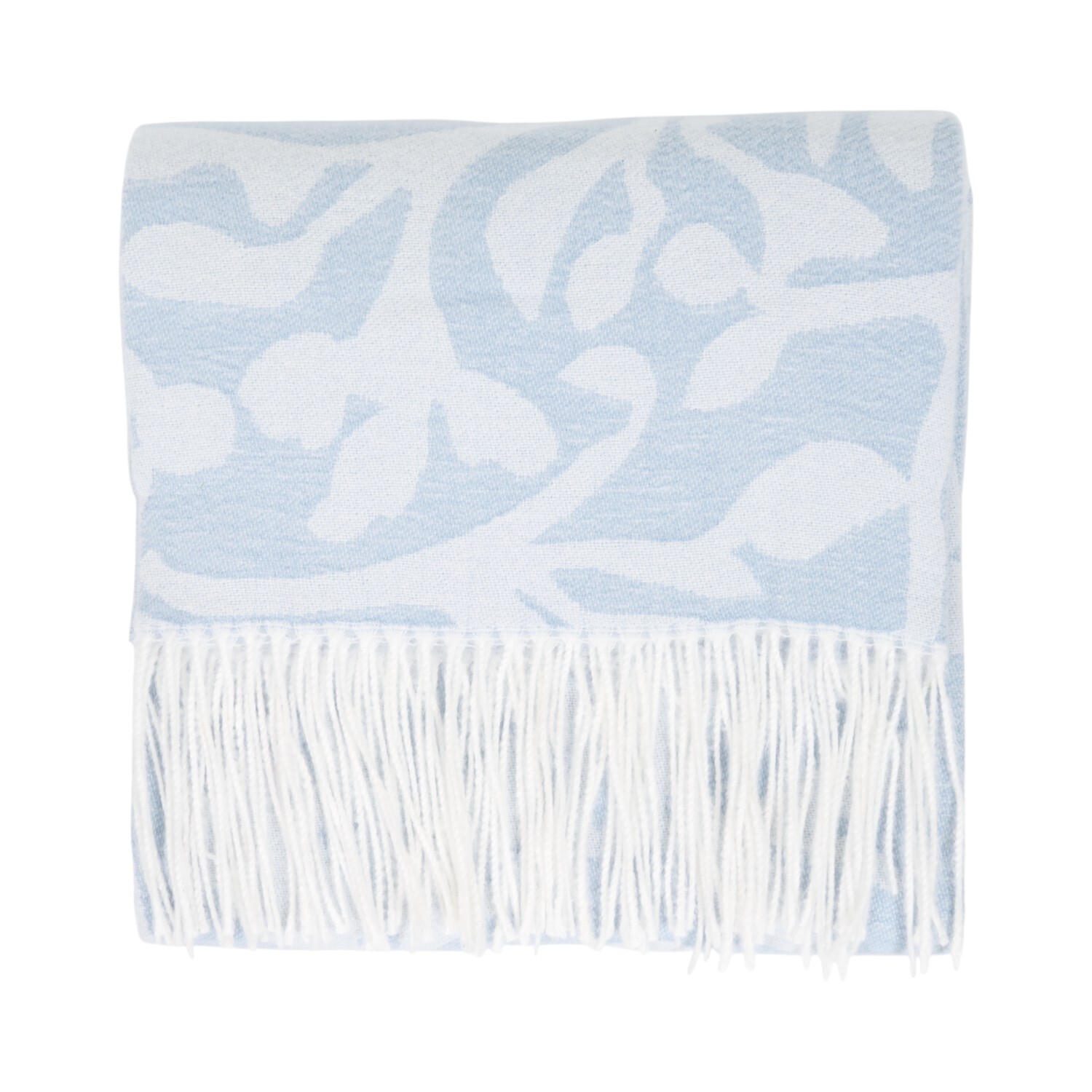 Aria Jacquard Foliage Throw Blue Image 3