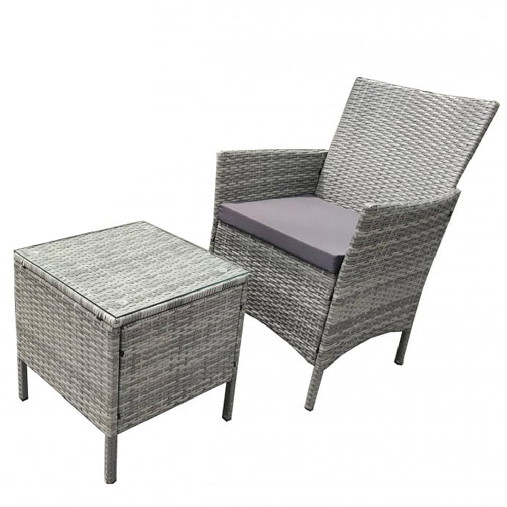 Neo 2 Seater Garden Bistro Set Grey Image 3