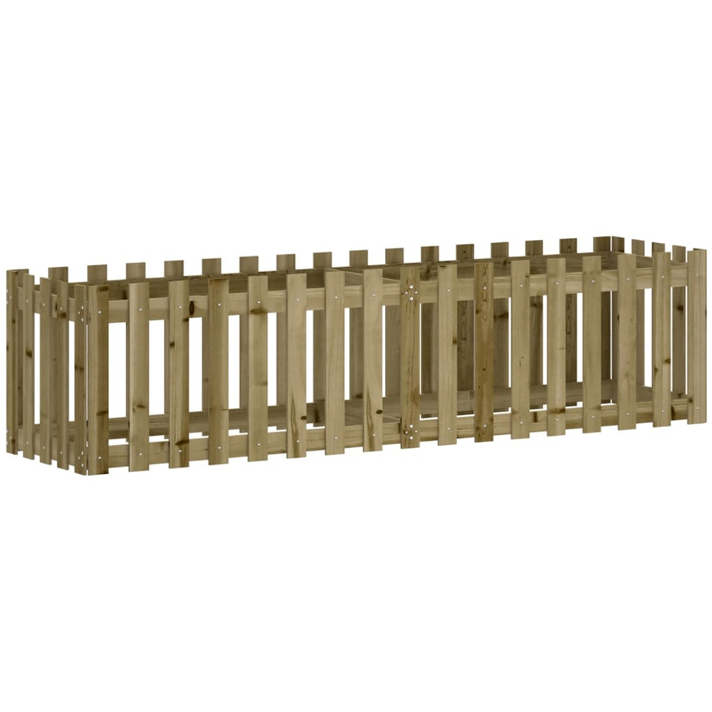 vidaXL Brown Impregnated Solid Pine Wood Raised Garden Bed 50 x 200 x 50cm Image 1