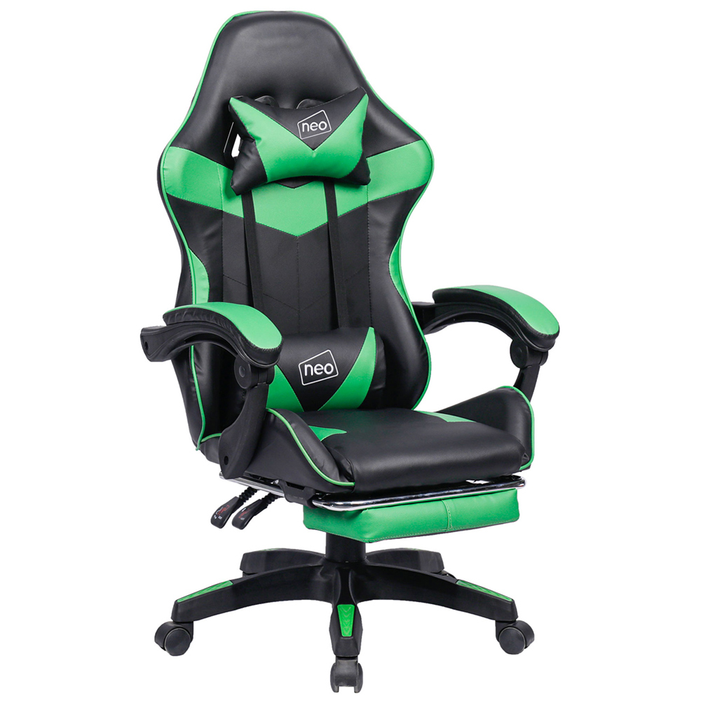 Neo Green and Black PU Leather Swivel Office Chair Image 4