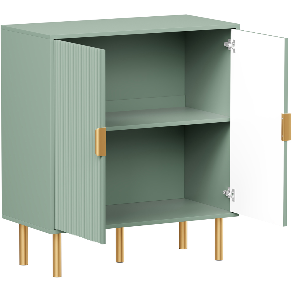 FurnitureHMD 2 Door Green Wave Pattern Sideboard Image 5
