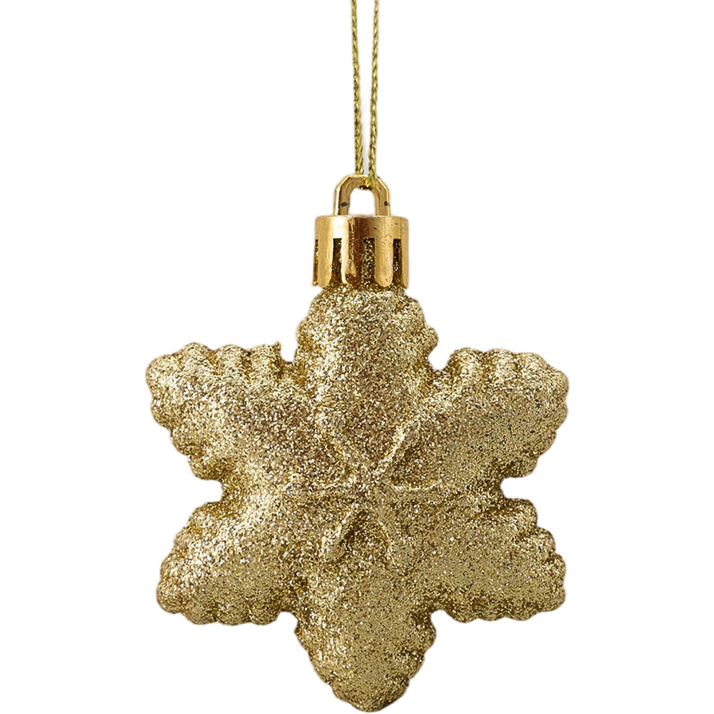 Living and Home White and Gold Christmas Tree Decoration Ornaments 40 Pack Image 5