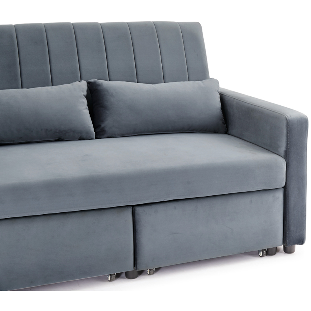 Home Detail Devon Double Sleeper Grey Velvet Pull Out Sofa Bed | Wilko