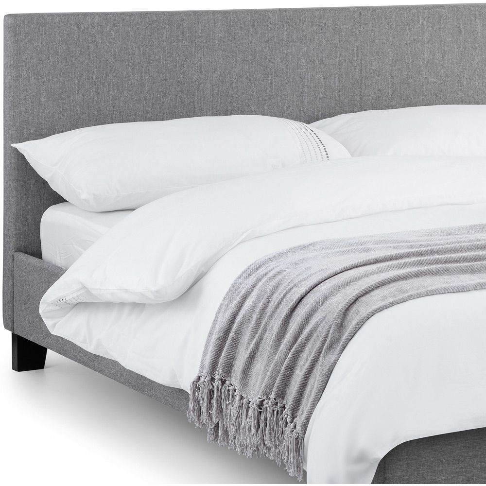 Julian Bowen Rialto Double Light Grey Linen Bed Wilko