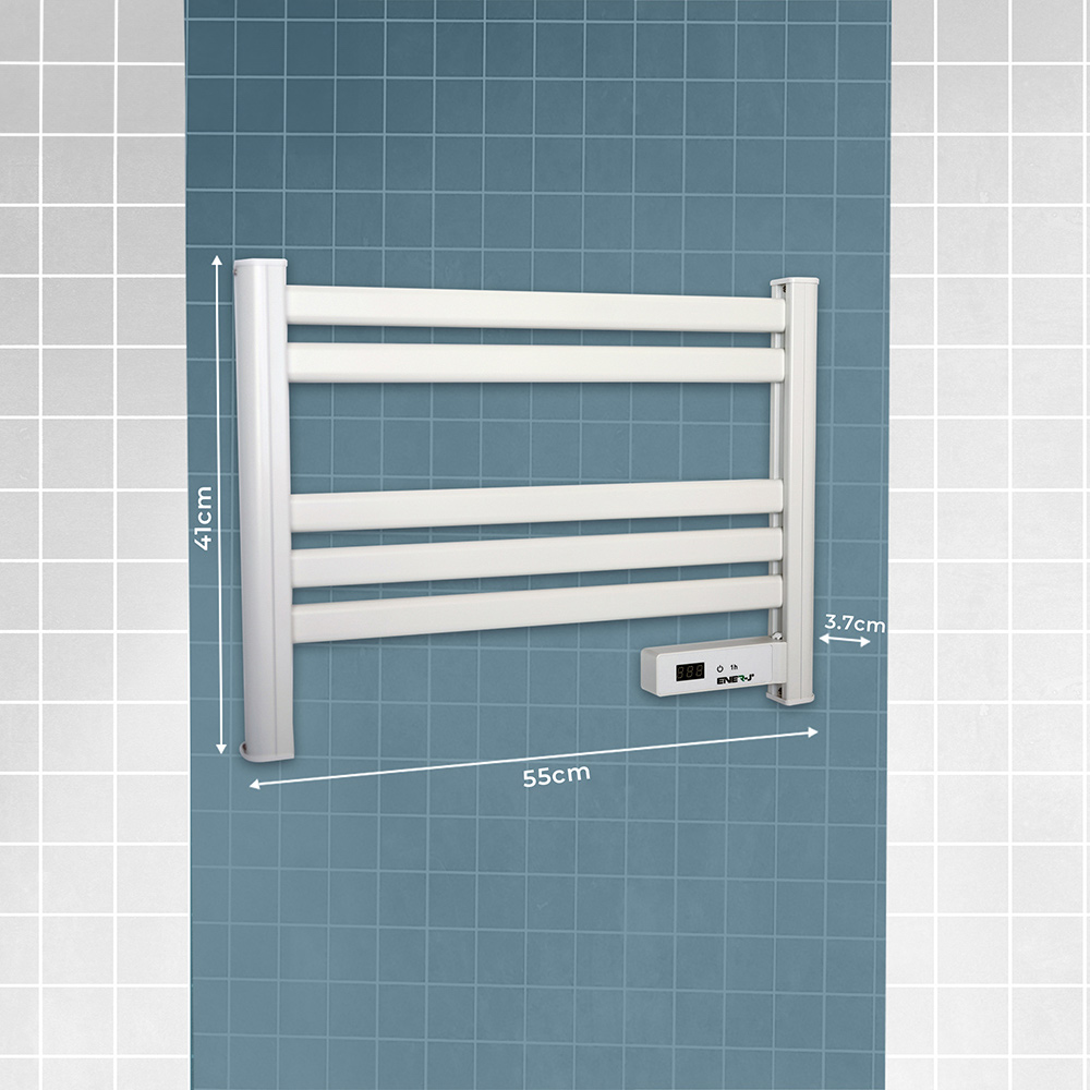 Ener-J Smart Infrared Heating White Towel Rail with LC Screen 200w Image 5