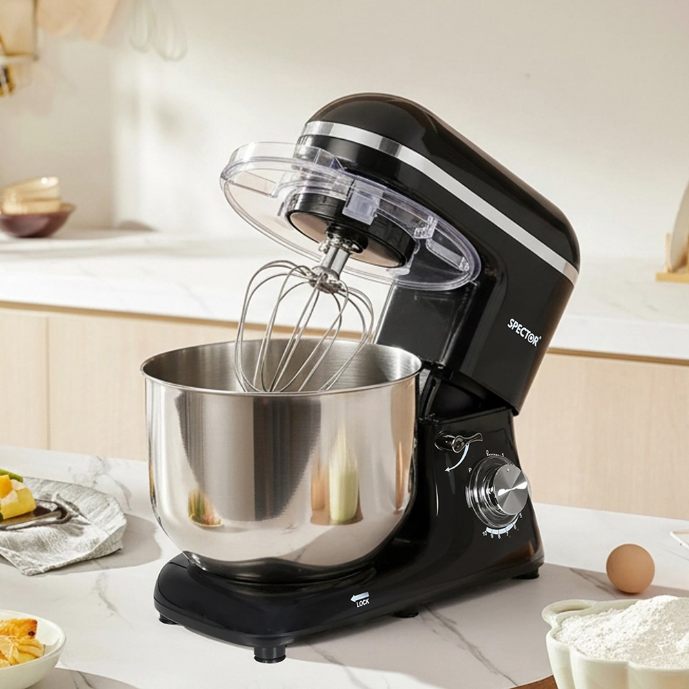 Spector MIX1001-8L-UK Stainless Steel Mixing Bowl Electric Food Stand Mixer 8L 1300W Image 2