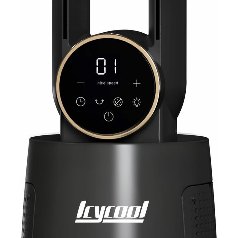 Oscillating Bladeless Fan and LED Night Light Black Image 2
