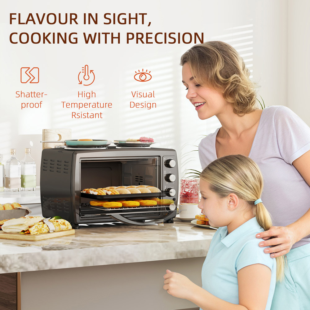 HOMCOM 800-199V70BK Black 36L Countertop Toaster Oven 2600W Image 8
