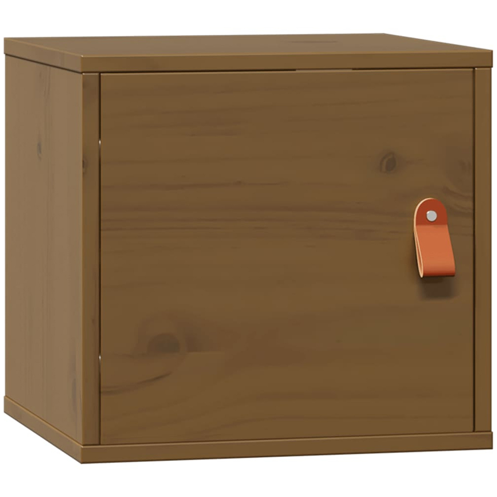 vidaXL Single Door Honey Brown Solid Pine Wood Wall Cabinet Image 2