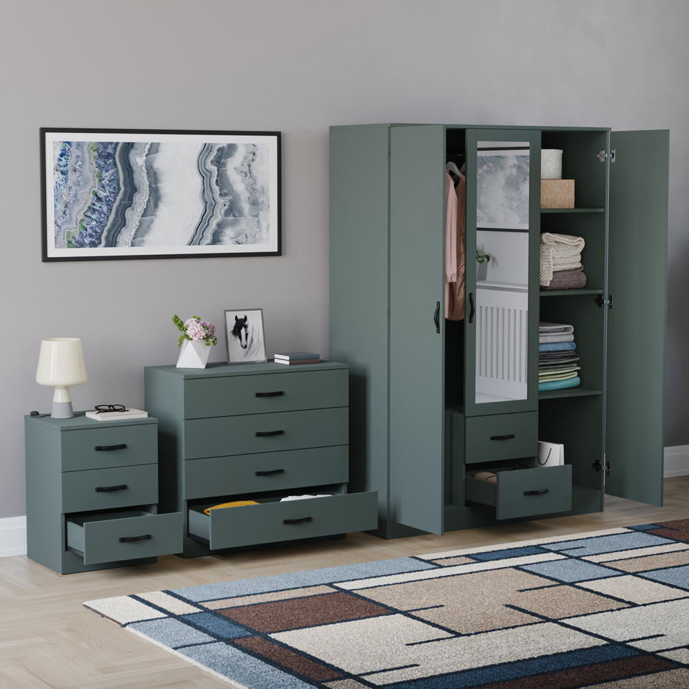 VIDA DESIGNS Riano Green 3 Piece Bedroom Furniture Set Image 5