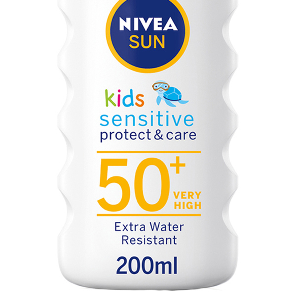 Nivea Sun Kids Sensitive Protect and Care Sun Cream Spray SPF50+ 200ml Image 3