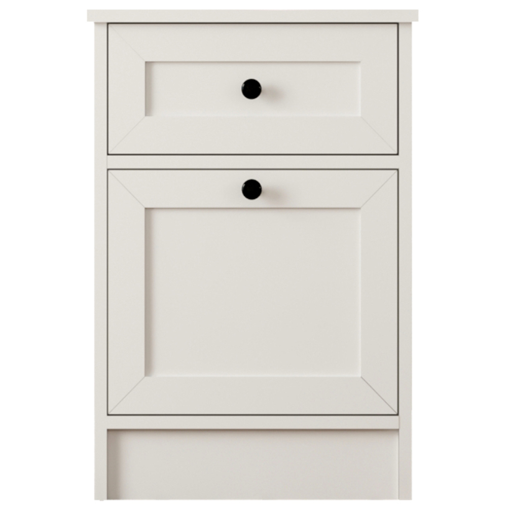 Evu DAISY Single Door Single Drawer White Bedside Table Image 3