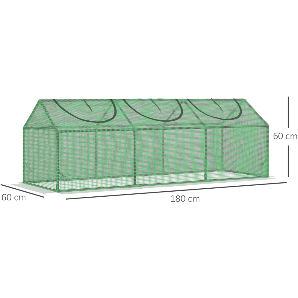 Outsunny 2 x 6.2ft Green PE Plastic Mini Greenhouse Image 8