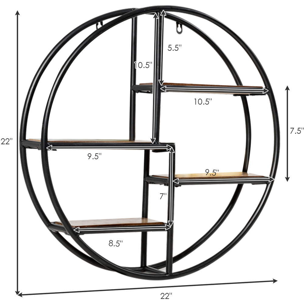 Costway 4 Shelf Round Wall Unit Image 9