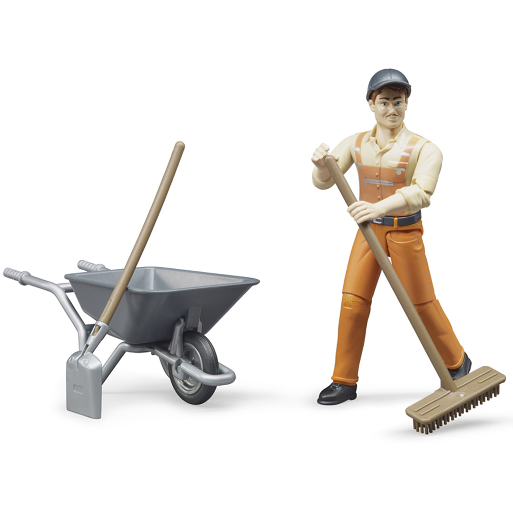 Bruder Kids bworld Municipal Worker Figure and Accessories Playset Model Image 2