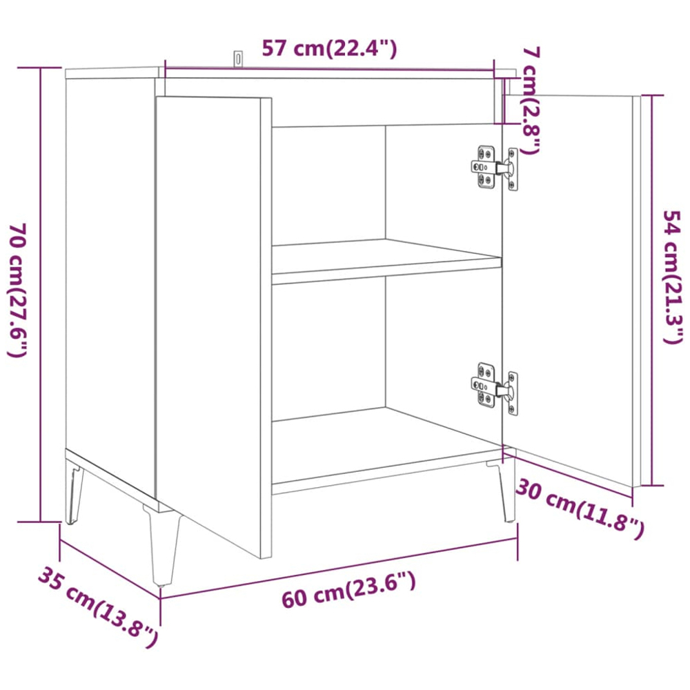 vidaXL 2 Door Grey Sonoma Sideboard Image 9