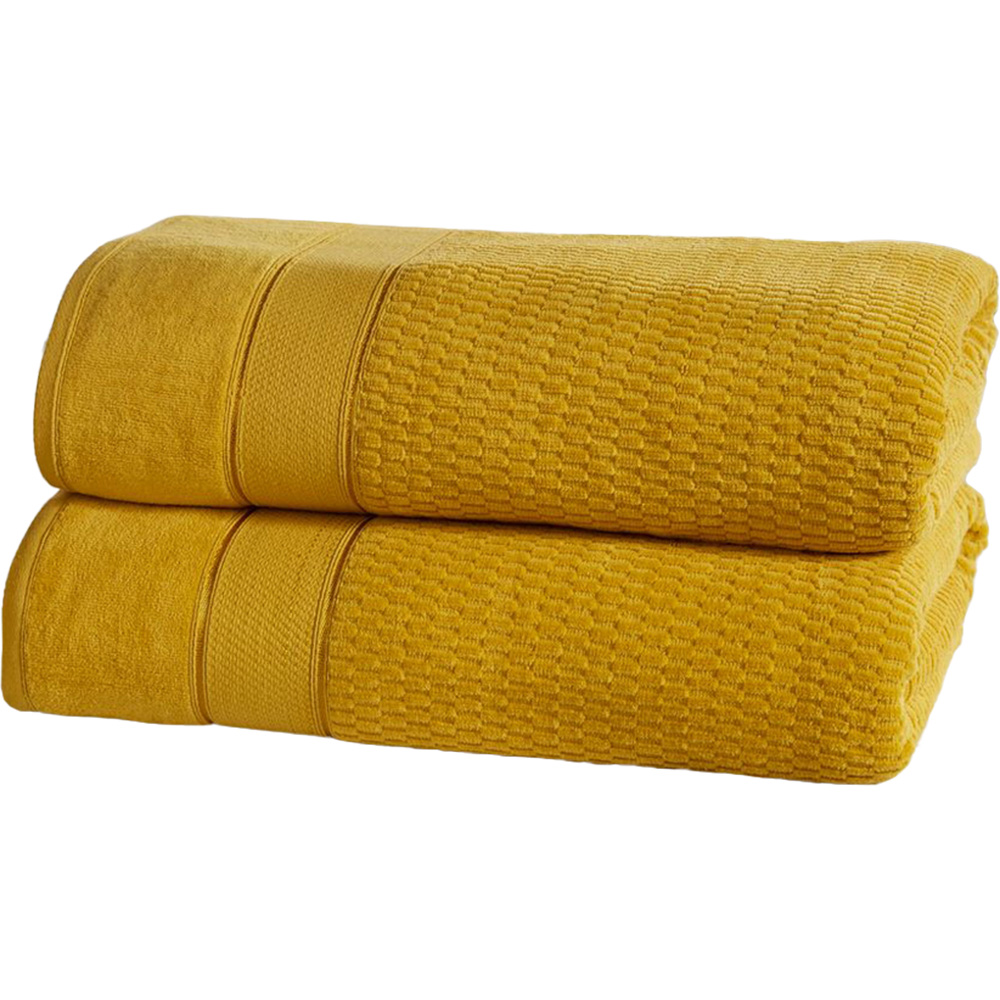 Rapport Home Royal Velvet Pure Cotton Ochre Bath Sheet Set of 2 Image 1