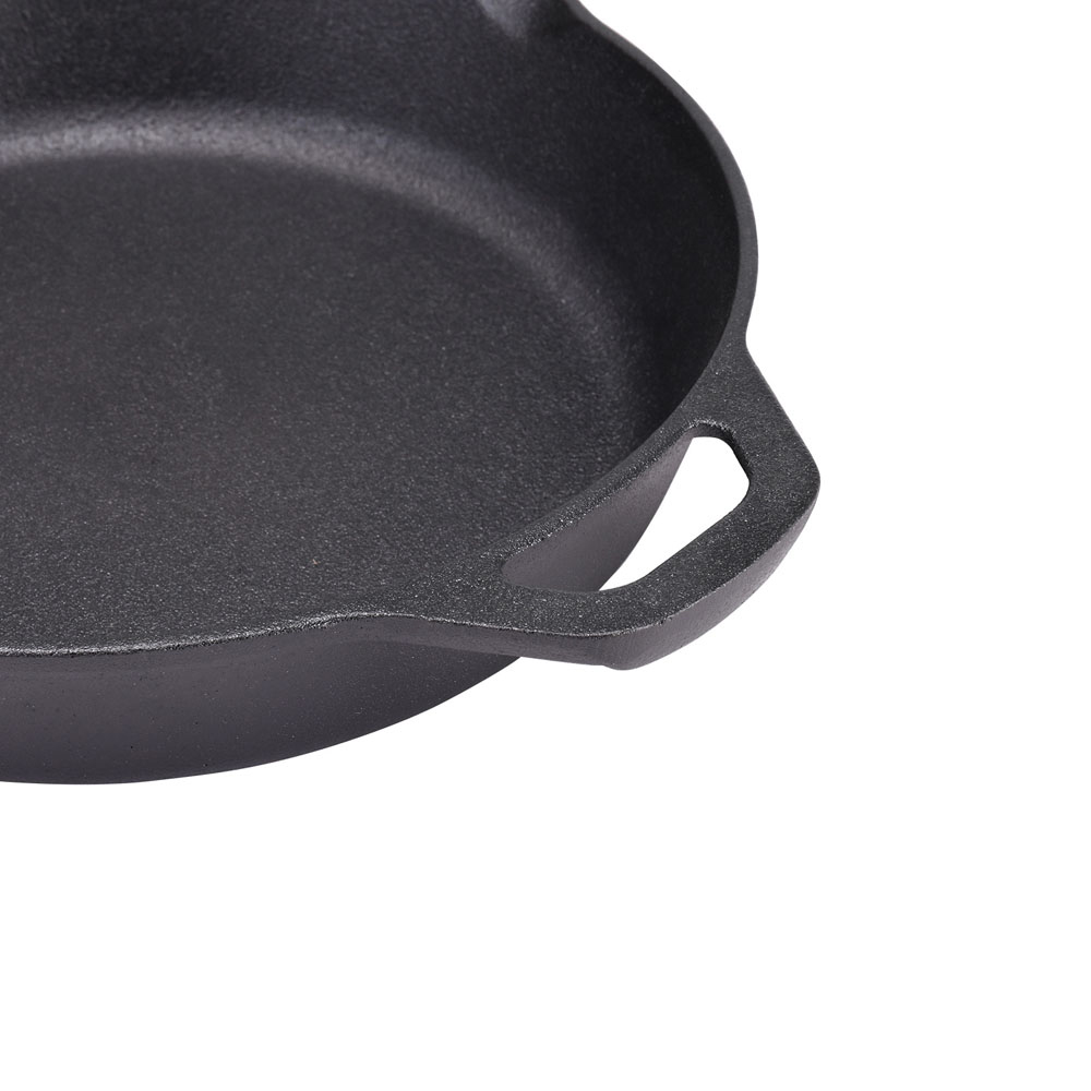 Living and Home Cast Iron Frying Pan with Handles Image 3