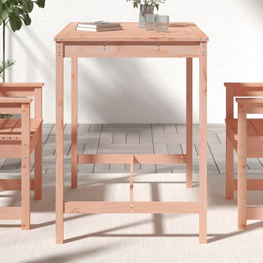 vidaXL 4 Seater Solid Douglas Wood Slatted Garden Dining Table Natural Image 1