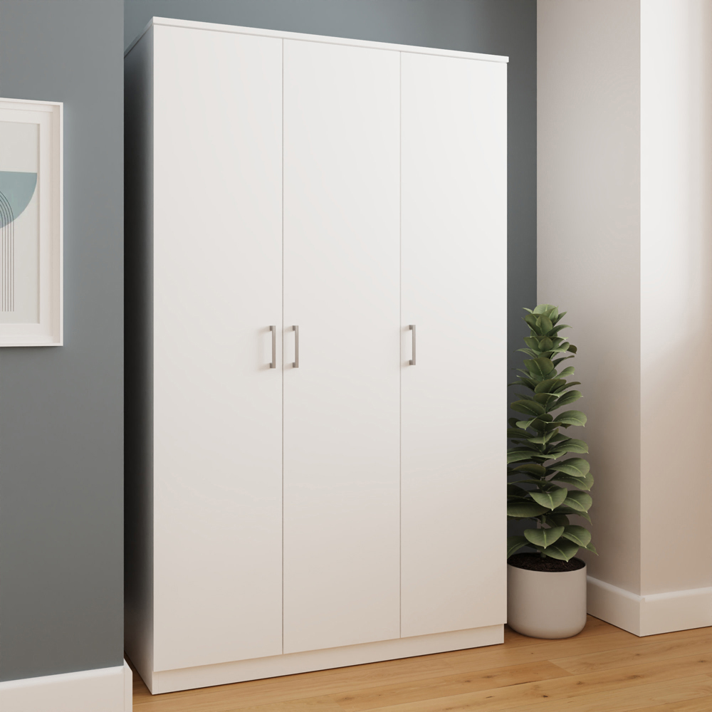 GFW Bailey 3 Door White Wardrobe Image 1