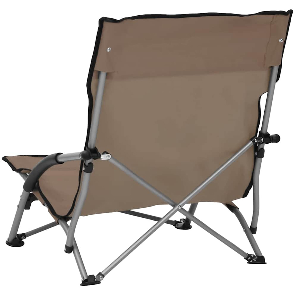 Walplus Set of 2 Taupe Fabric Foldable Chair Image 4