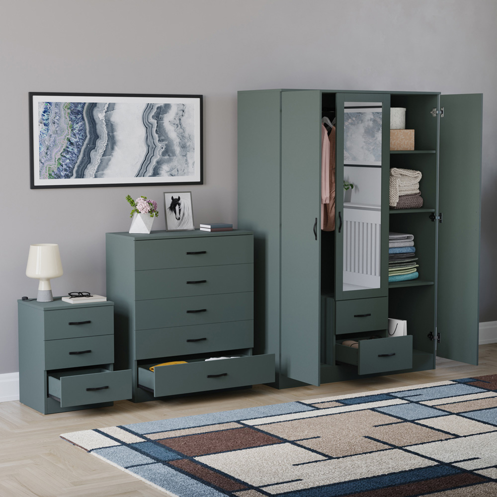 VIDA DESIGNS Riano Green 3 Piece Bedroom Furniture Set Image 5