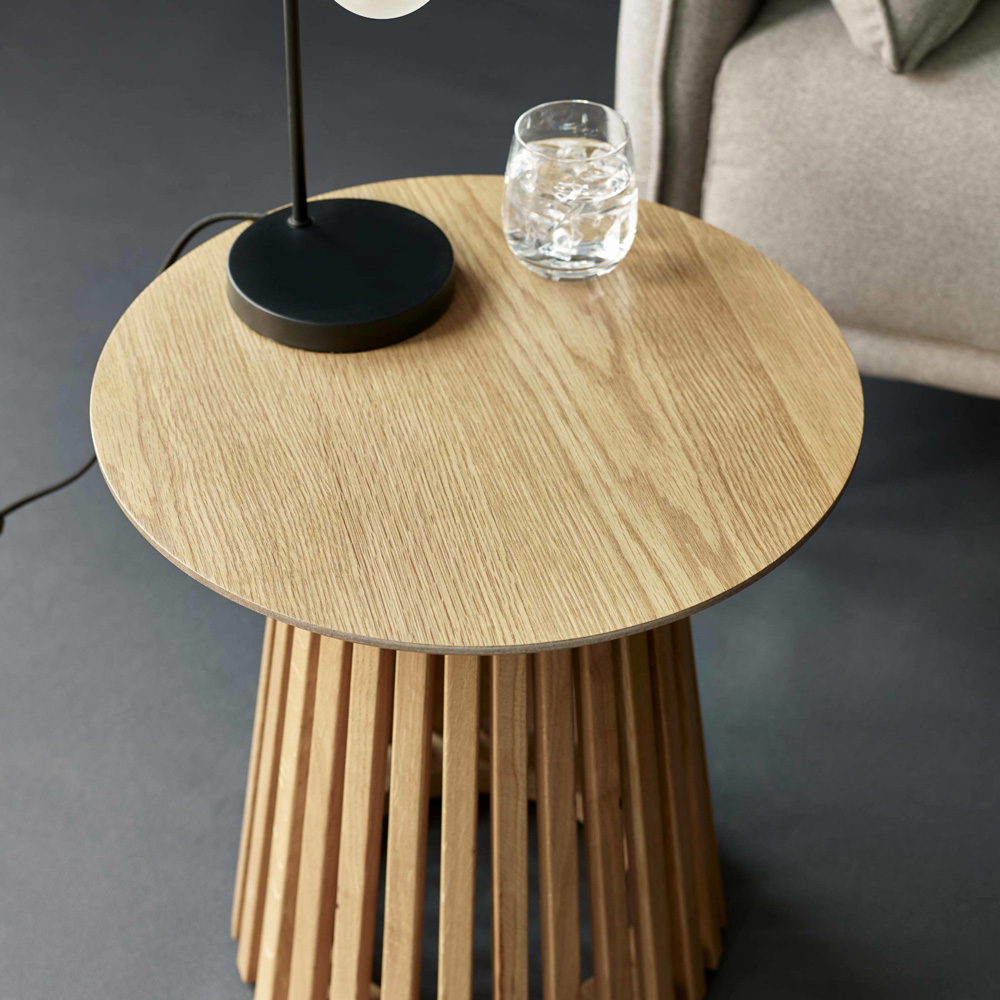 Julian Bowen Ollie Natural Oak Round Lamp Table Image 8