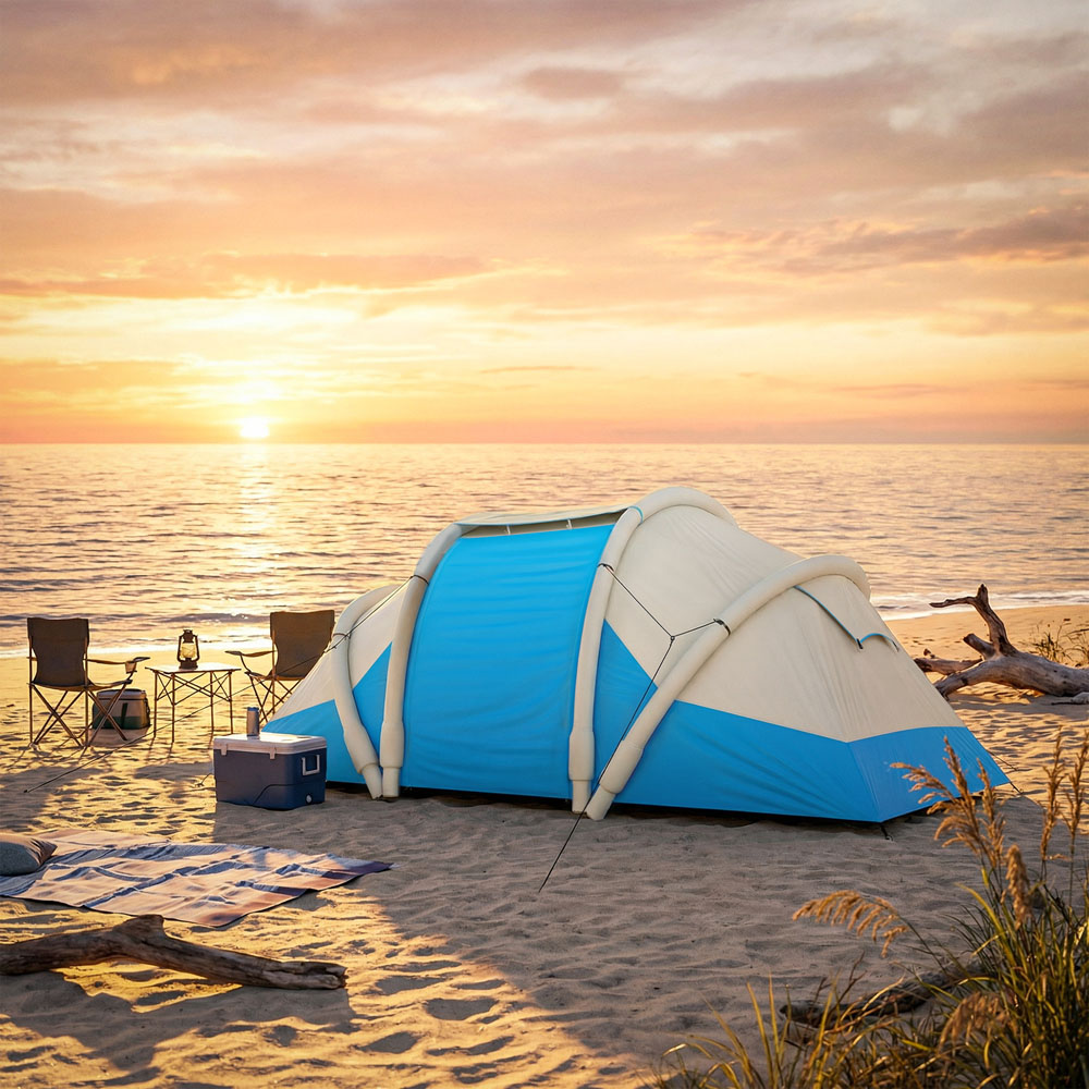 Outsunny 2-4 Person Waterproof Inflatable Tent Blue Image 4