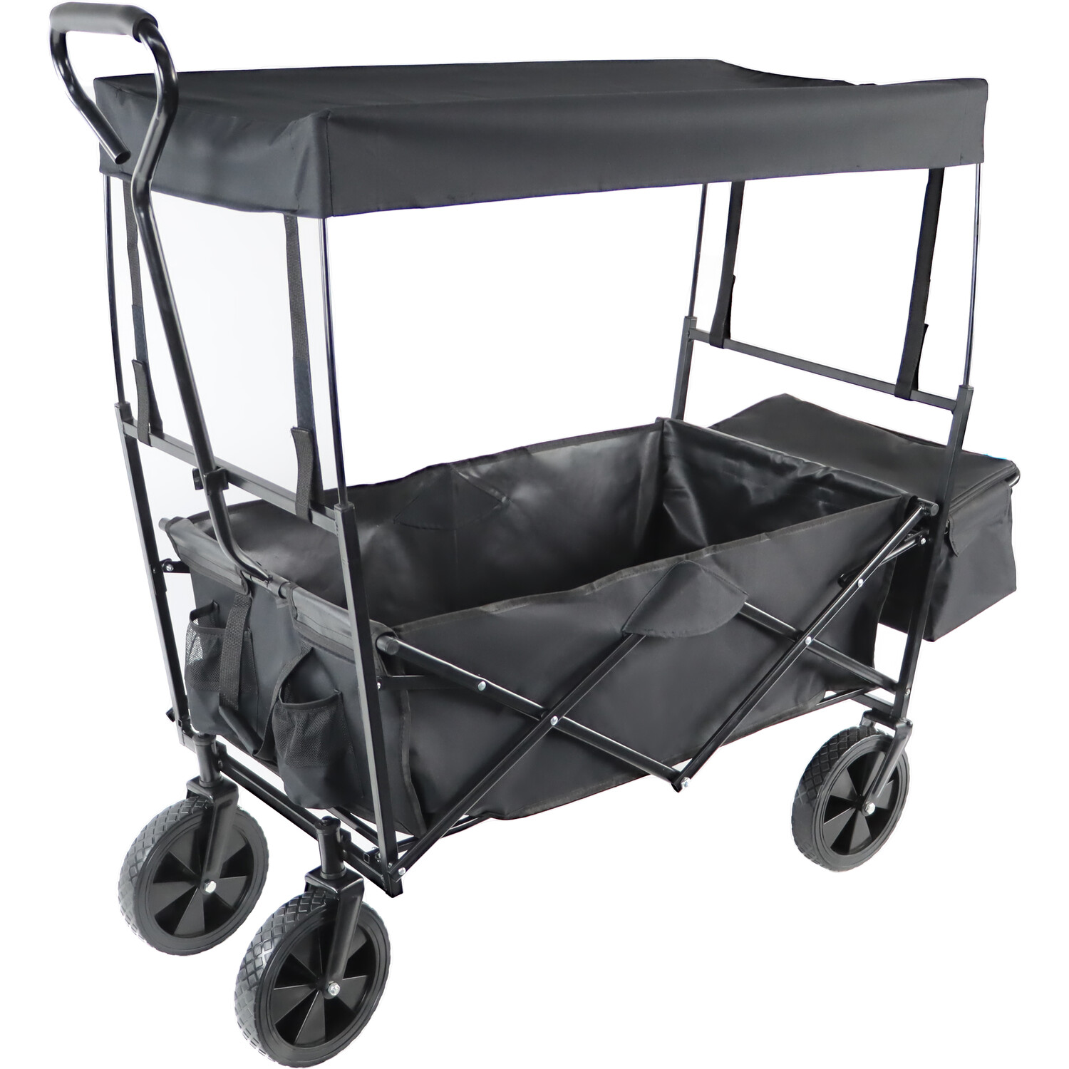 Foldable Trolley with Canopy - Black Image 1