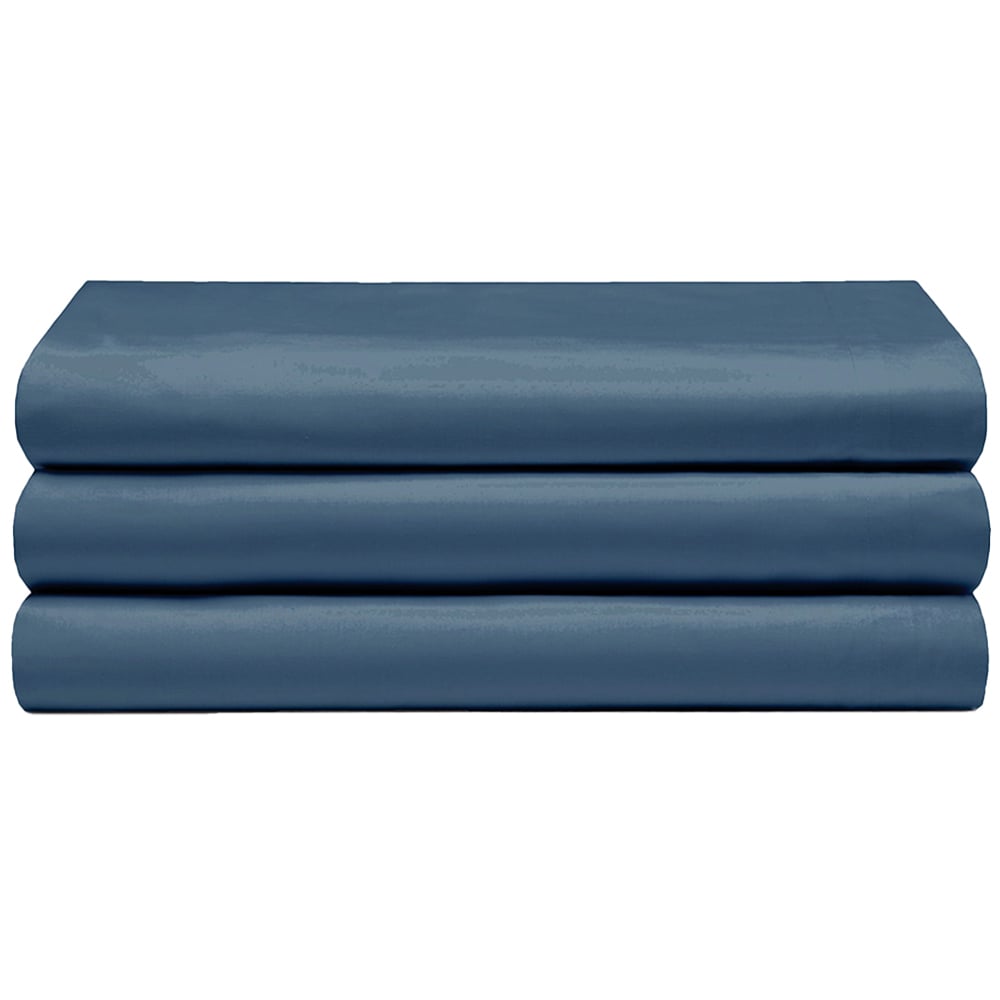 Serene Double Navy Flat Bed Sheet Image 1