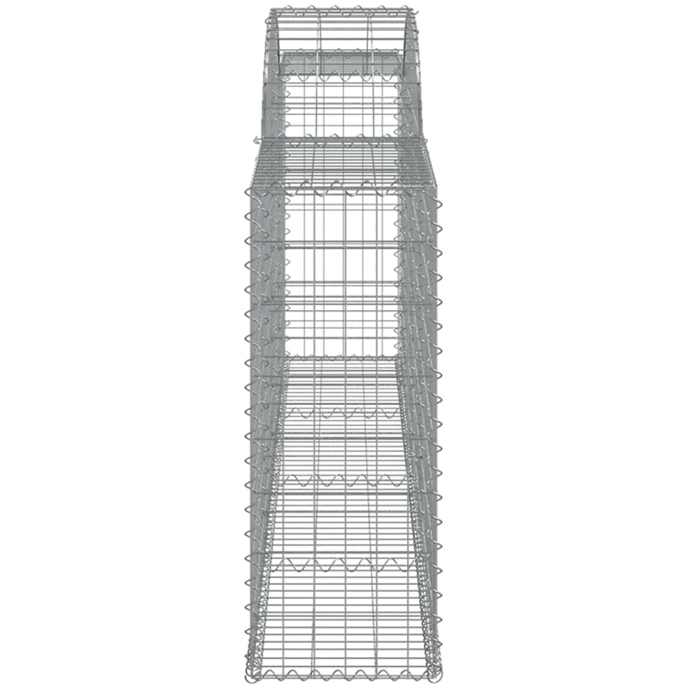 vidaXL Silver Galvanised Iron Arched Gabion Basket 80/100 x 30 x 300cm 9 Pack Image 3
