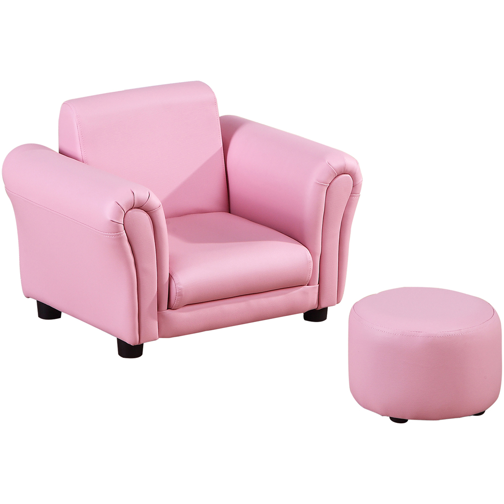 Tommy Toys Pink Kids Armchair and Stool Set Image 2