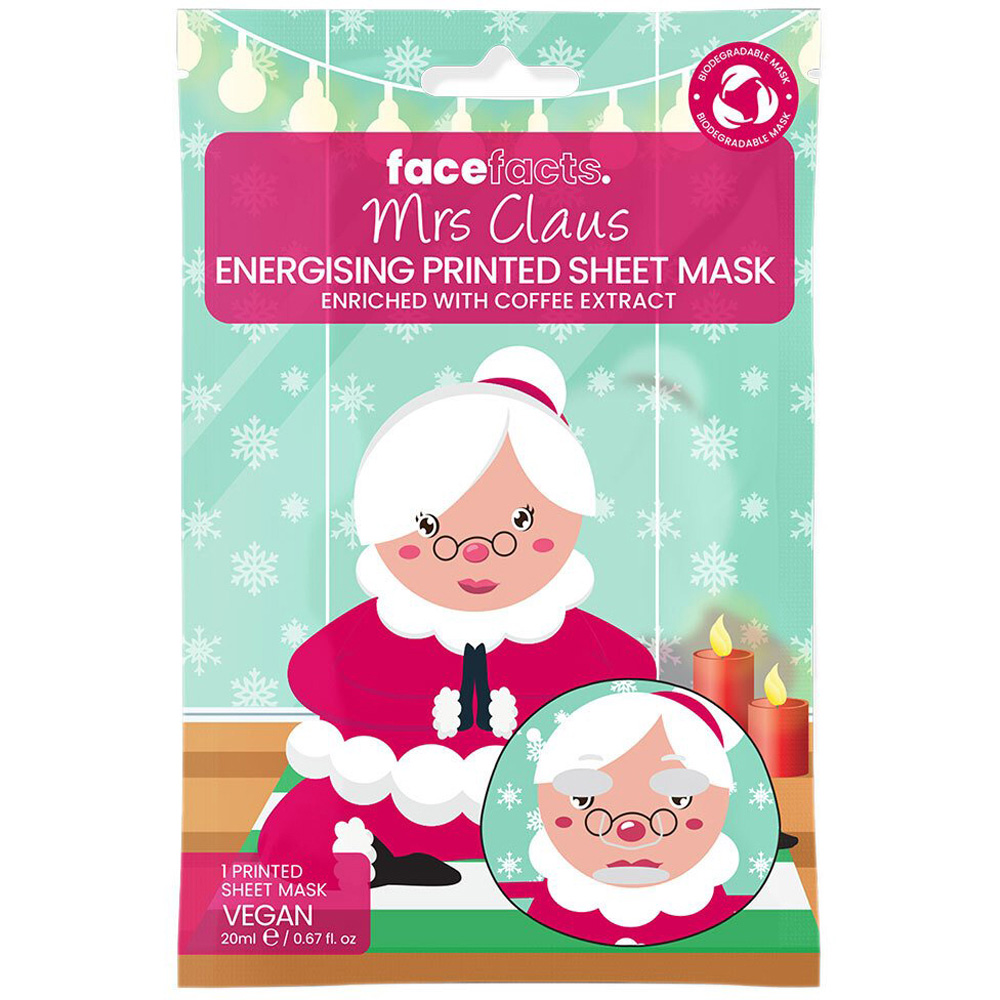 Face Facts Mr/Mrs Claus Printed Sheet Masks - Multicolour Image 2