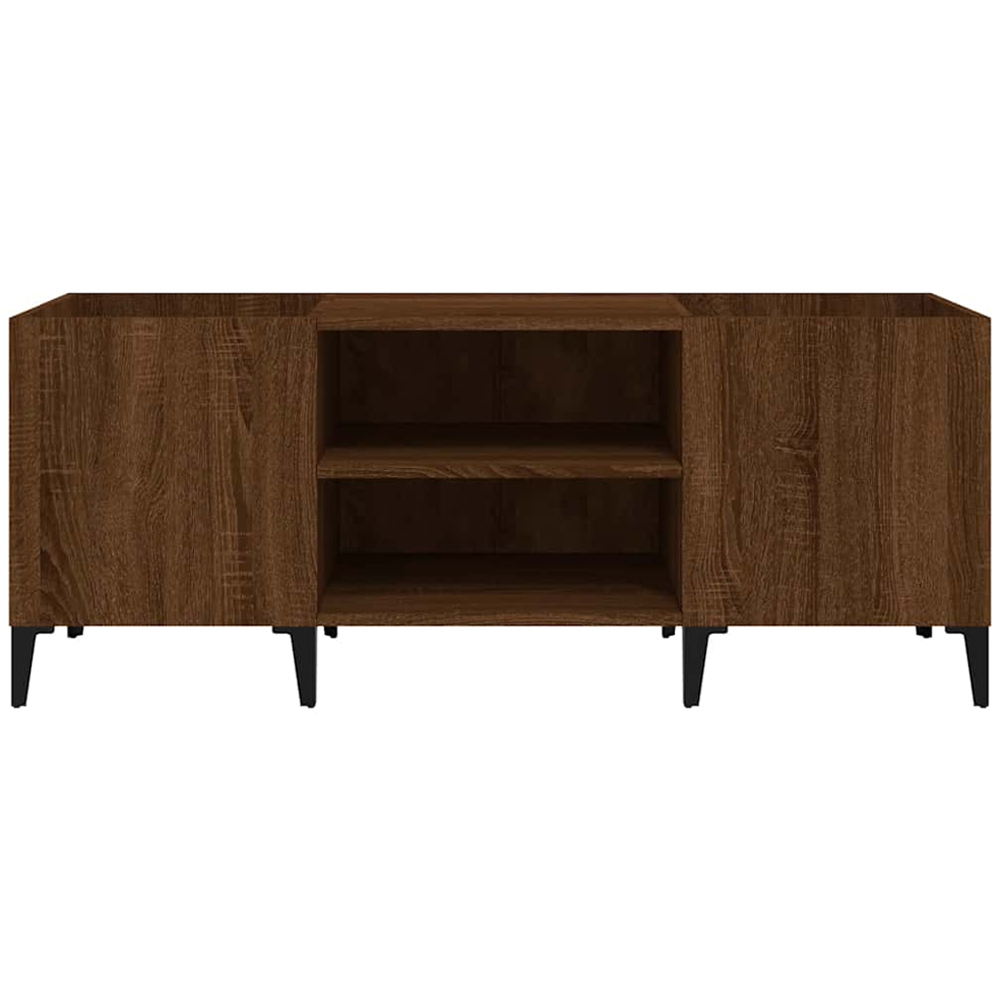 vidaXL 2 Shelf Brown Oak Record Cabinet Image 5