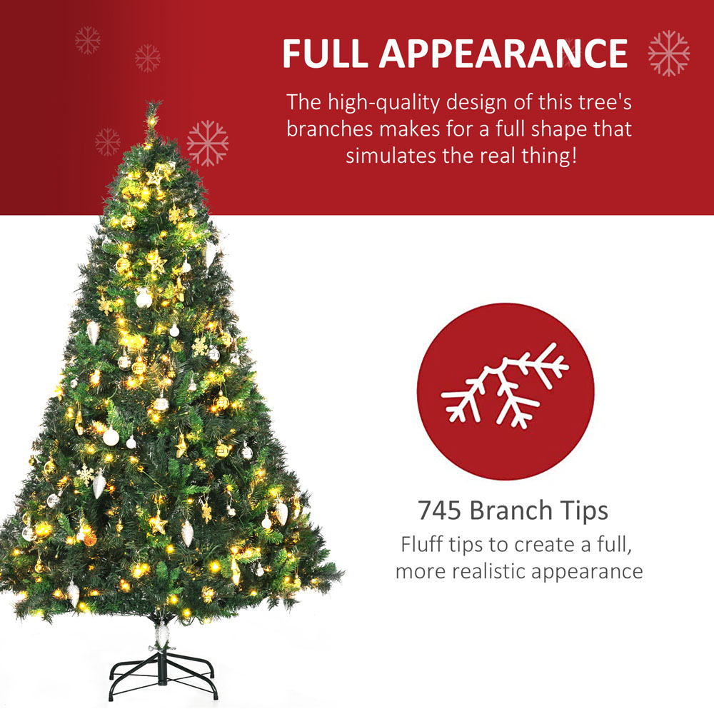 Everglow Pre-Lit Green Artificial Christmas Tree with Metal Stand 6ft Image 5